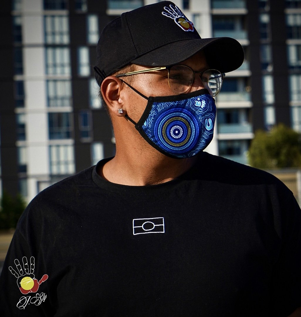 OCEAN BLUE FABRIC MASK